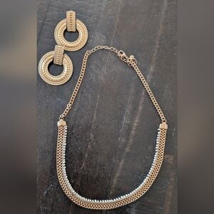 Elegant Fashion Jewelry Gold and White Necklace